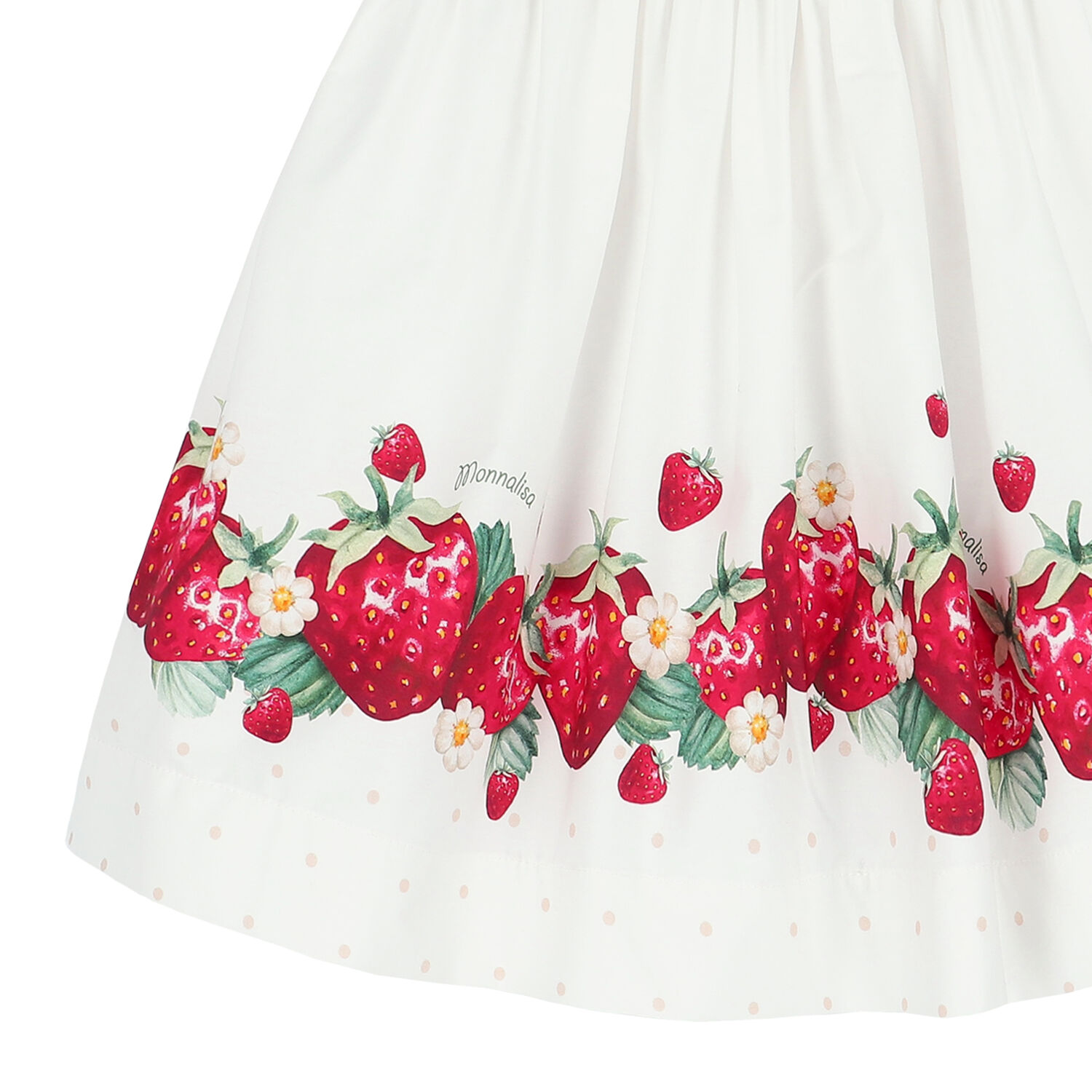 Girls White & Red Strawberry Dress, 1, hi-res